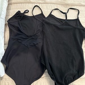 Girls Medium Black Leotards (2)